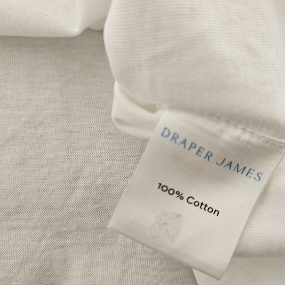 Draper James T Shirt 3X Magnolia White Tee Blue Crochet Detail Scoop Neck Cotton - Picture 9 of 13